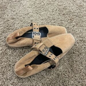 Rag & Bone Beige Suede Espadrille Flats
